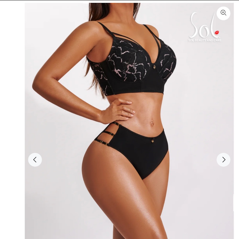 SUPPORT SHAPING BRA (EUPHORIA) BLACK/LILAC and BUTT ENHANCING PANTYs